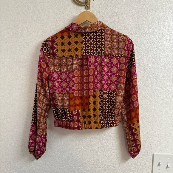 Drew Patchwork Floral Button Top Women's XS - Picture 2 of 4